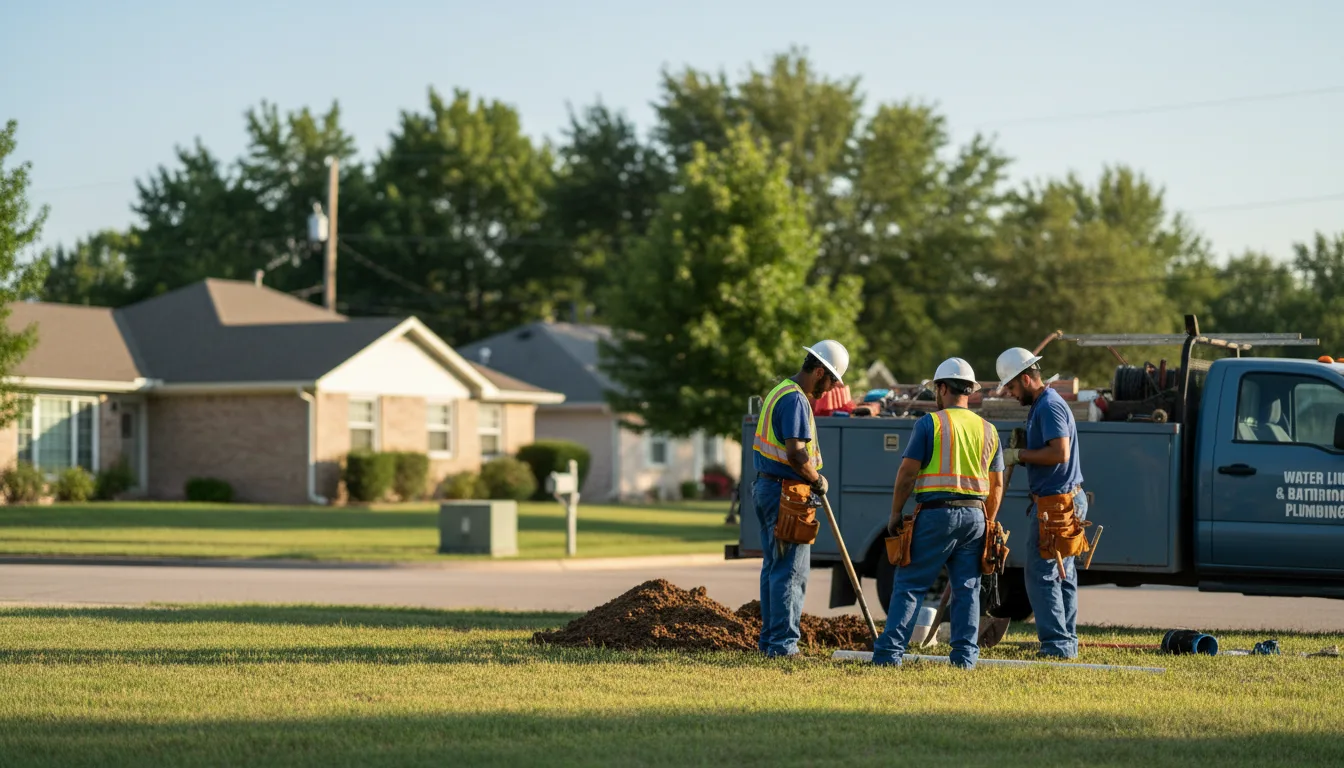 Residential water line and bathroom plumbing service in Hermitage, AR